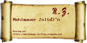 Mehlmauer Zoltán névjegykártya
